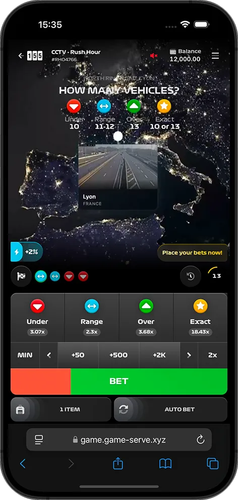 Rush Hour traffic betting game on mobile